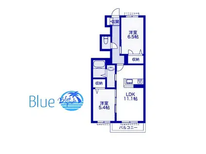 アルテ湘南 III(2LDK/1階)の間取り写真