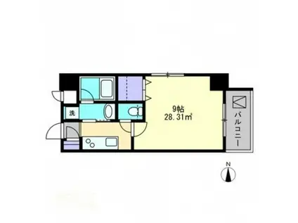 LE CUBE富田町(1K/9階)の間取り写真