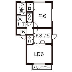 スペース鑓水L(1LDK/2階)の間取り写真