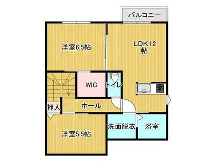 プランドールHEITA(2LDK/2階)の間取り写真