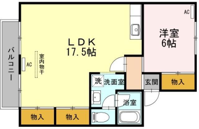 セジュール住吉II(1LDK/1階)の間取り写真