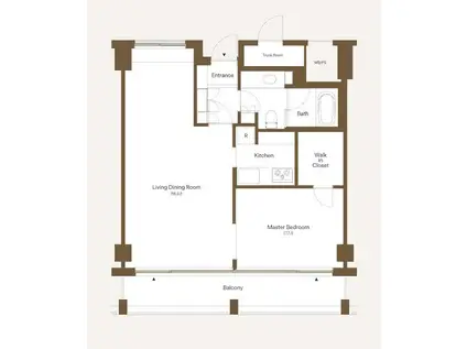 表参道ヒルズゼルコバテラス(1LDK/3階)の間取り写真