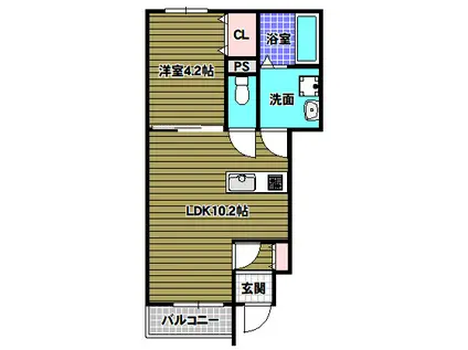 デュラ・カーサ ラフィネ(1LDK/1階)の間取り写真