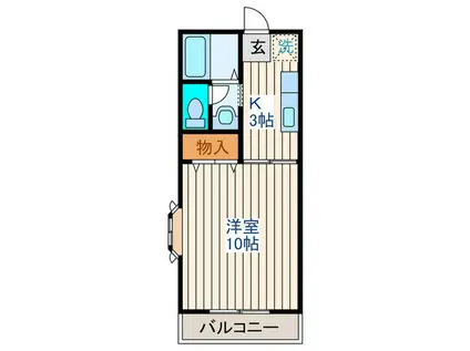 サンガーデン高柳(1K/1階)の間取り写真