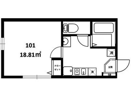 リーヴェルポート金沢文庫SELENEリーヴェルポートカナザワブンコセ(1K/1階)の間取り写真