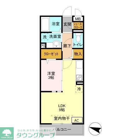 ソラシエスタ II(1LDK/3階)の間取り写真