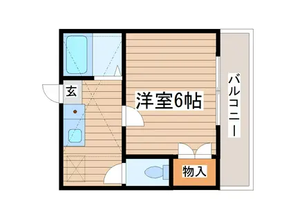 サニーヒル桜ヶ丘(1K/1階)の間取り写真