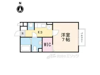 グランシャリオⅡ B(1K/2階)の間取り写真