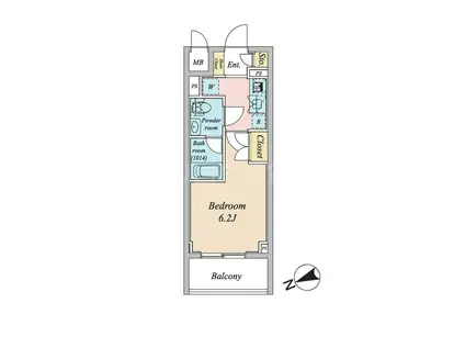 プライマル大森(1K/3階)の間取り写真