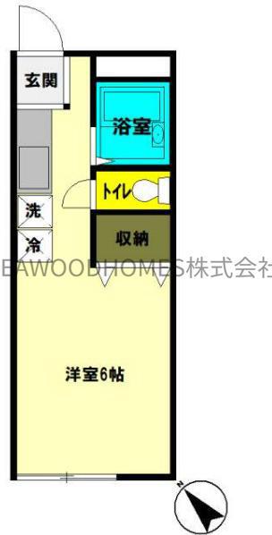ハイツ長寿A(ワンルーム/1階)の間取り写真