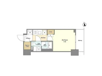 オーキッドレジデンス品川中延(1K/9階)の間取り写真