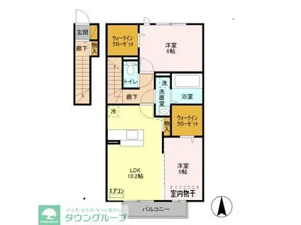 プリウス大曽根B(2LDK/2階)の間取り写真