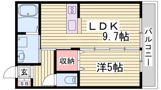NKハイツ(1LDK/1階)の間取り写真