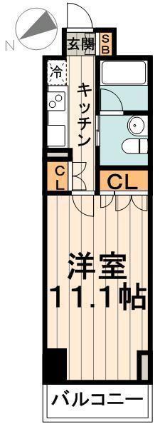 プラティーク清澄白河(1K/2階)の間取り写真