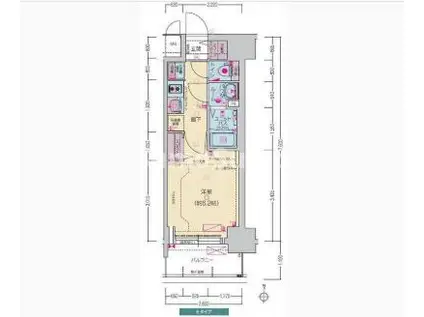 プレサンス堺筋本町ディスティニー(1K/8階)の間取り写真