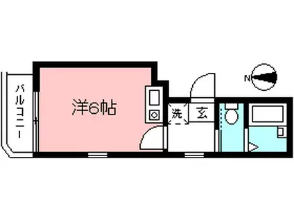 ドルチェ笹塚(ワンルーム/1階)の間取り写真