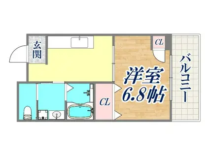 グランドハイツ岸本(1K/2階)の間取り写真