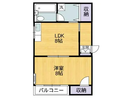 カサローゼ東本町(1LDK/3階)の間取り写真