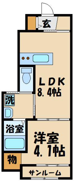 エスポワールI(1LDK/1階)の間取り写真