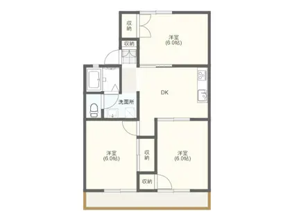 エルシード並木(3DK/2階)の間取り写真