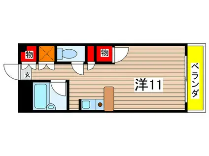 プロプル川名(ワンルーム/3階)の間取り写真