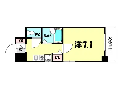 アコルデパルク下山手(1K/7階)の間取り写真