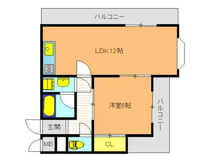 オーナーズマンション明石(1LDK/3階)の間取り写真