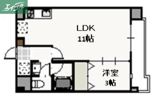 フォンティーヌ弓之町(1LDK/1階)の間取り写真