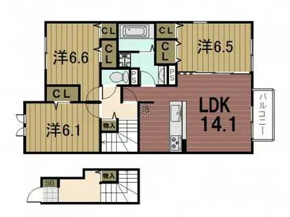 ラ・シャンス(3LDK/2階)の間取り写真