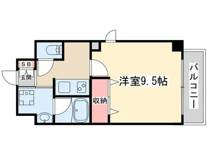 シャンティ千歳(1K/6階)の間取り写真