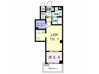 グレイスヒル(1LDK/2階)の間取り写真