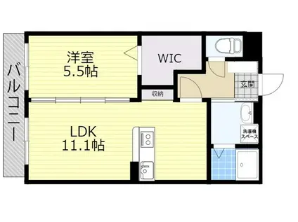 ユーミーマンション別府石垣(1LDK/2階)の間取り写真