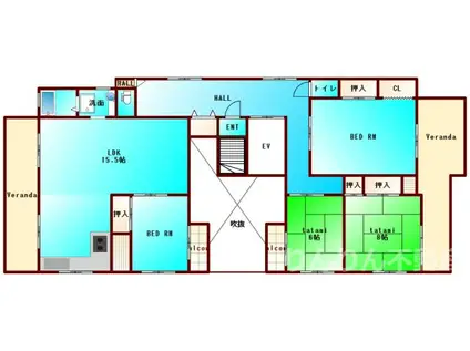 サンライト富田橋(5LDK/10階)の間取り写真