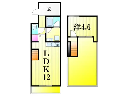 カーサ リベレナ(1LDK/3階)の間取り写真