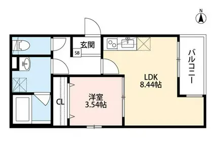 バズクロウ小路(1LDK/1階)の間取り写真