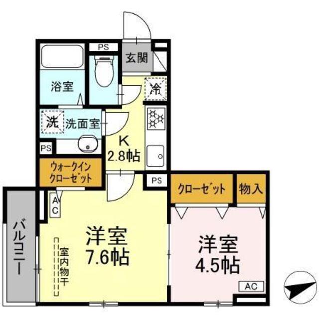 セレスティア柴又VI(2K/2階)の間取り写真