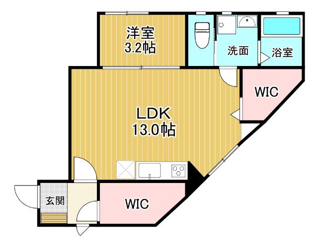 FEEL WELL(1LDK/2階)の間取り写真
