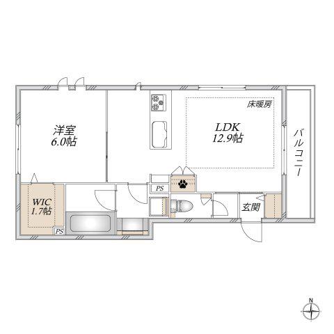  大森西3丁目メゾン(1LDK/2階)の間取り写真