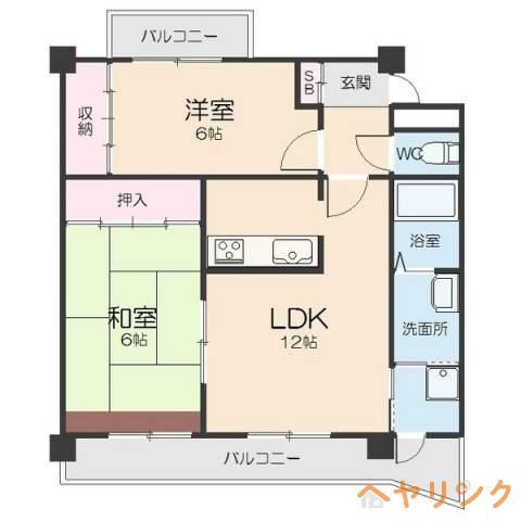 ル・レーブ貴船(2LDK/2階)の間取り写真