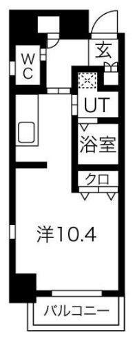 ベルルージュ中村公園(ワンルーム/2階)の間取り写真