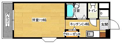 ルピナス府中(1K/1階)の間取り写真
