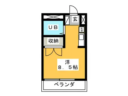 MAPLE・YADA FII(ワンルーム/1階)の間取り写真