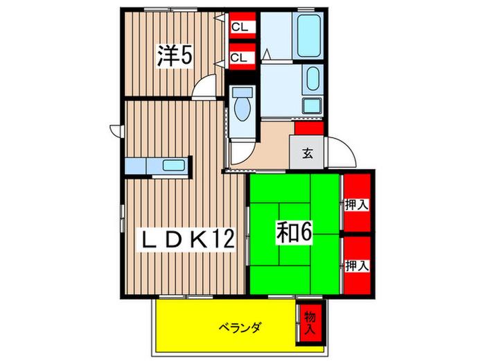 シンフォニーM D棟(2LDK/1階)の間取り写真