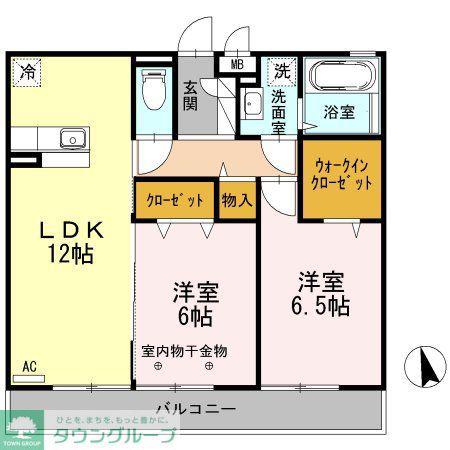 GRANDCHARIOT(2LDK/3階)の間取り写真
