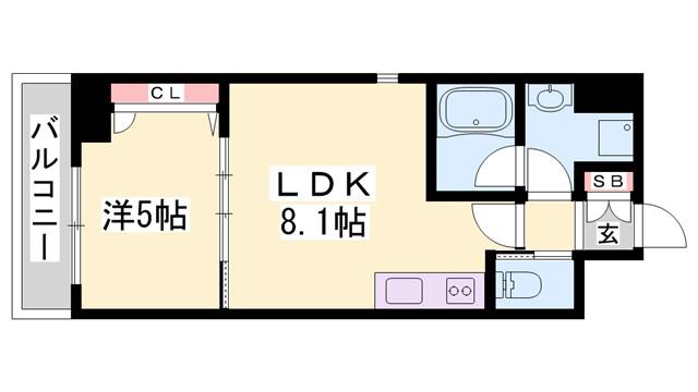 ベラ・ルーナ(1LDK/9階)の間取り写真