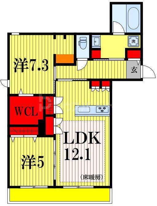 フォルトゥーナ(2LDK/2階)の間取り写真