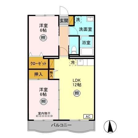 エディフィスKT(2LDK/2階)の間取り写真