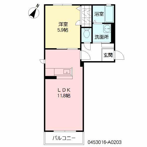 プラリュー1(1LDK/2階)の間取り写真