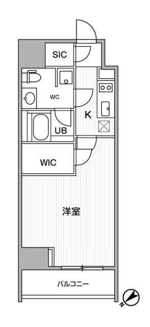 ALTERNA恵比寿(1K/4階)の間取り写真