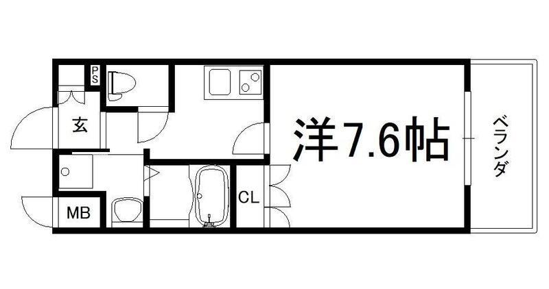 セオリー難波南プレミアム(1K/12階)の間取り写真